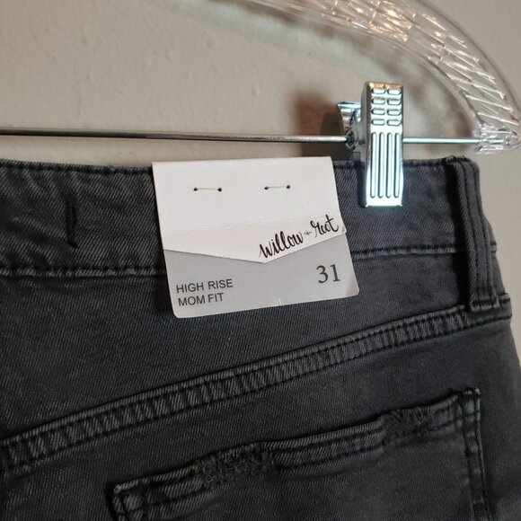 Willow + Root NWT Washed Black High Rise Mom Fit Distressed Jeans 31 - Picture 11 of 12
